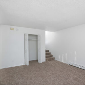 Bathroom, Living Room Closet & Stairway